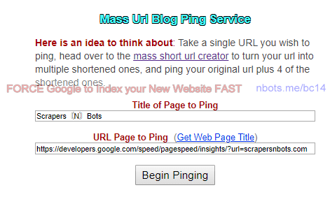 google ping tool