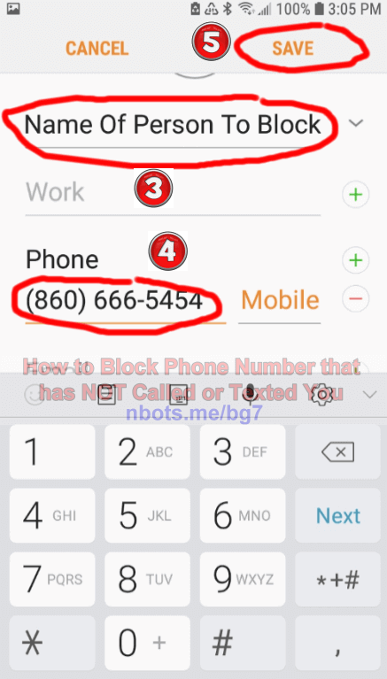 can you block a phone number not in your contacts